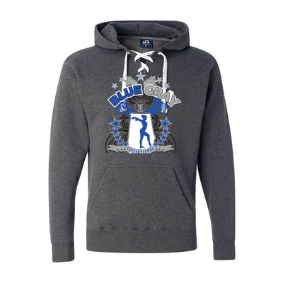 J American Sport Laced Hoodies Blue Gray Invitational