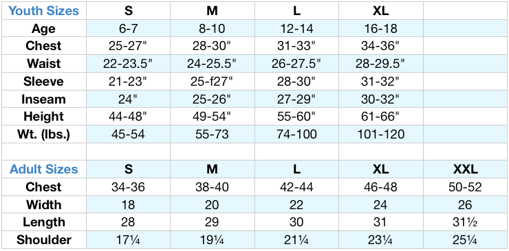 youth sizes